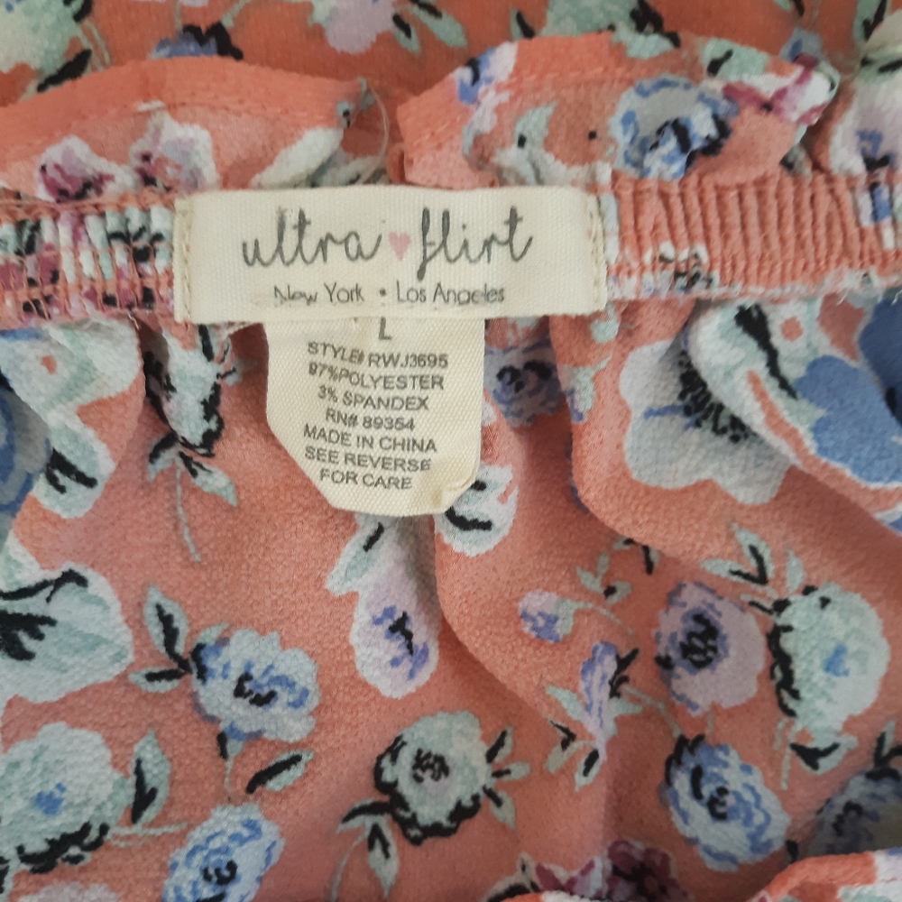 Ultra flirt off shoulder romper shorts sz LG *J - Picture 6 of 6